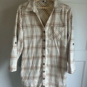 Plaid Button-Up Shacket
